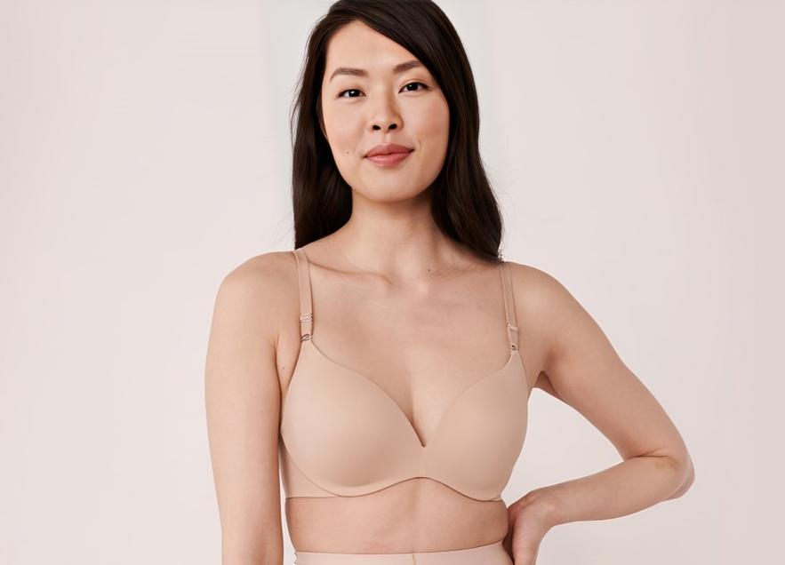 Beautiful asian lady wearing a a shapewear slimming bra